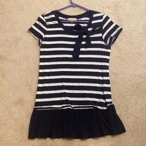 Forever 21 navy/white striped top with bow